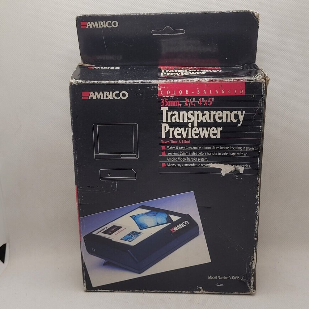 Ambico V0698 Color-Balanced Transparency Previewer - 35mm, 2 1/4", 4"5" Sliides
